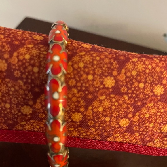 VTG bangle enamel flowers bracelet - Picture 4 of 4